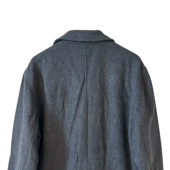 Claiborne Outerwear Men’s Italian Wool Blend Coat Overcoat Jacket Black Large